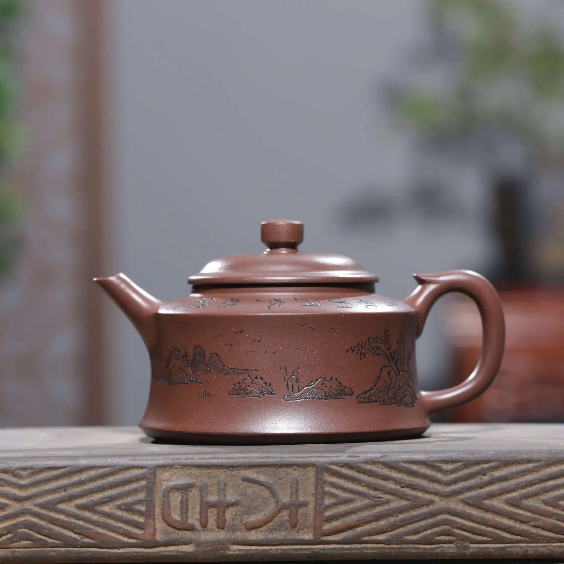 

Dark-red Enameled Pottery Teapot Large Ship Kettle Tiny The Shang Dynasty Reason A Piece Of Generation Hair Teapot Tea Set
