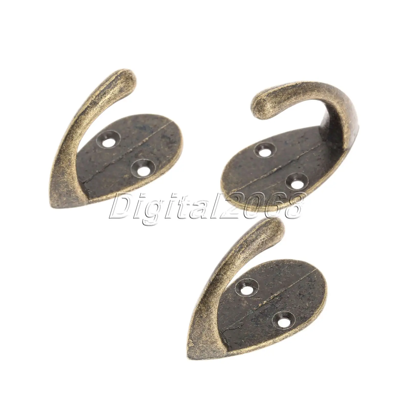 

5PCS Vintage Bronze Handbag Hanger Hooks Hat Coat Robe Hooks Towel Cloth Hanger Zinc Alloy Small Single Hooks w/Screw 20x26x36mm