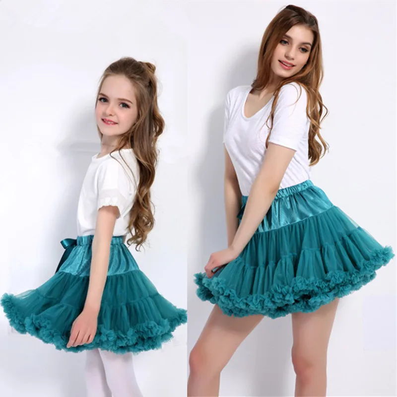 

Mother Daughter Tutu Skirt Cosplay Petticoat Adjustable Princess Ballet Dance Skirts Family Matching Mom and Girl Tulle Clothes
