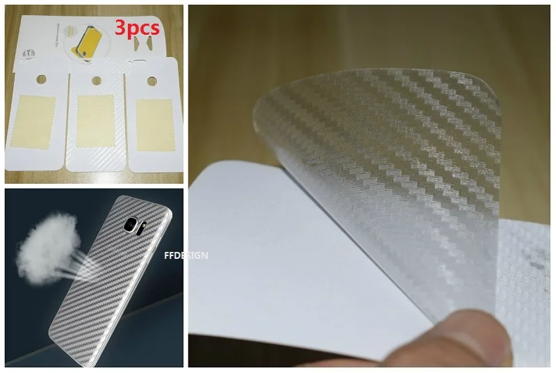 3D защитная задняя крышка из углеродного волокна Защитная пленка для iPhone X 6 6s 7 8 Plus