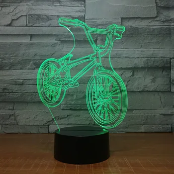 

3D mountain bike night light creative seven-color touch rechargeable LED energy-saving desk lamp 1489