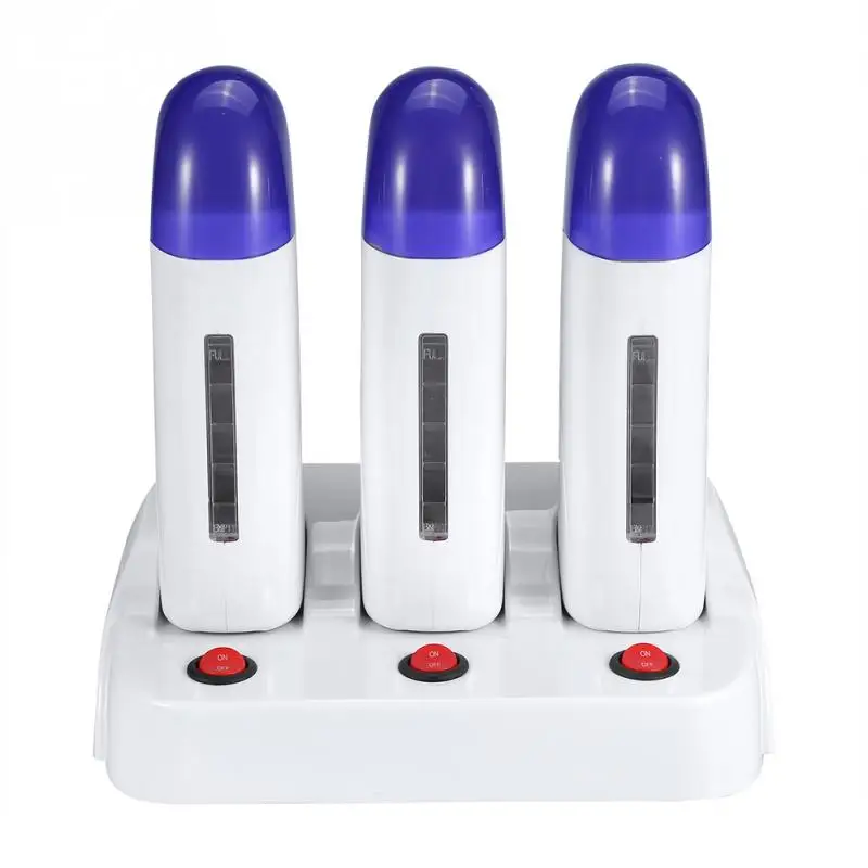 Картридж воск для депиляции ролик подогреватель Heaterr Эпилятор ручной эпилятор салон красоты - Цвет: Triple EU Plug