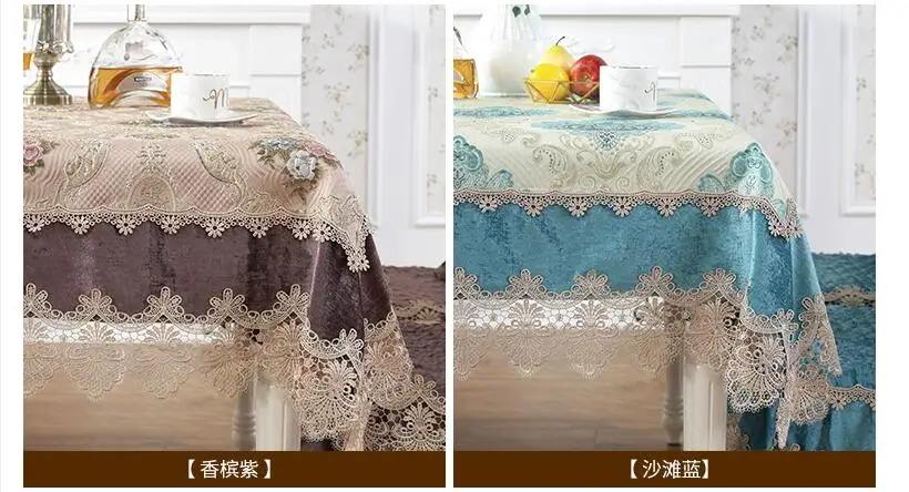 Европейская роскошная скатерть с вышивкой, скатерть для обеденного стола, скатерть для стола, кружевная скатерть для кофейного стола, скатерть для дома