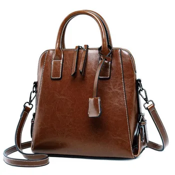 

WILIAMGA Women Messenger Bags Oil Wax Retro Genuine Leather Bags For Women Shoulder Bags Luxury Handbags Women Bags Designer