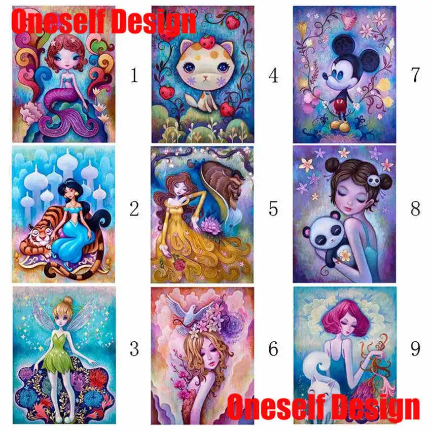 

New 5D Diamond Painting Full Square/round Cartoon Girl 5d Diamond Mosaic Sale Mermaid 5D diamond embroidery Full Set Home Decor