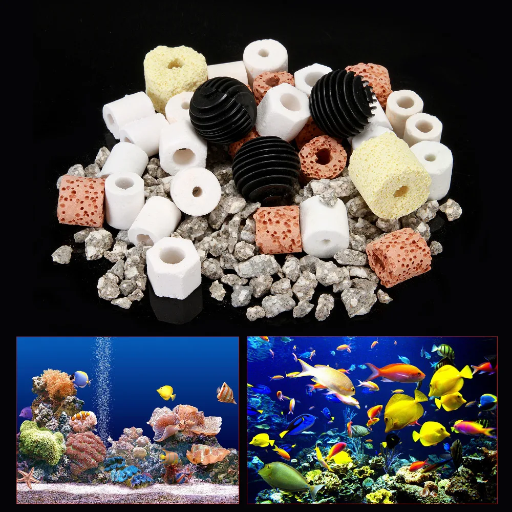 500g/1000g Fish tank aquarium filter material ceramic ring glass ring