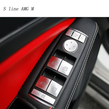 

Car Styling For Mercedes Benz C E Class W204 W212 Auto Window Lifter Control Frame Switch Decor Armrest Panel Trim Sticker Cover