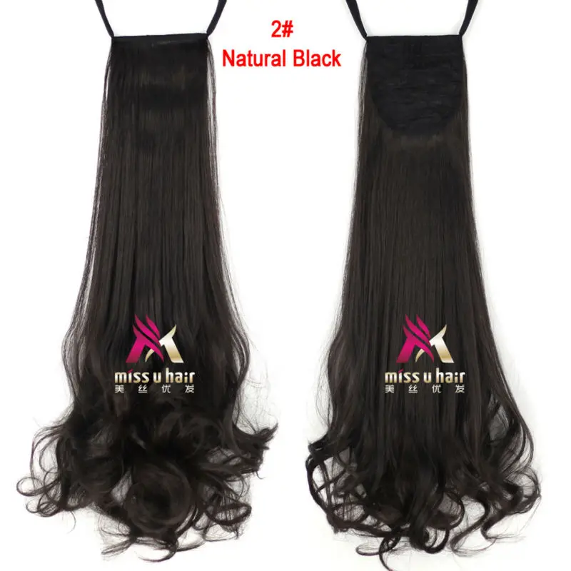 Miss U Hair 1" 45 см 110 г Синтетическая лента конский хвост длинные вьющиеся женская Сережка для наращивания волос кусок хвостики