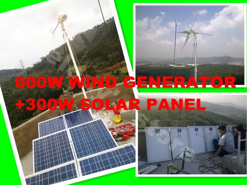 

off grid forest controlling system build with 600w wind turbines generator +300w solar panel +controller deliver by DHL free
