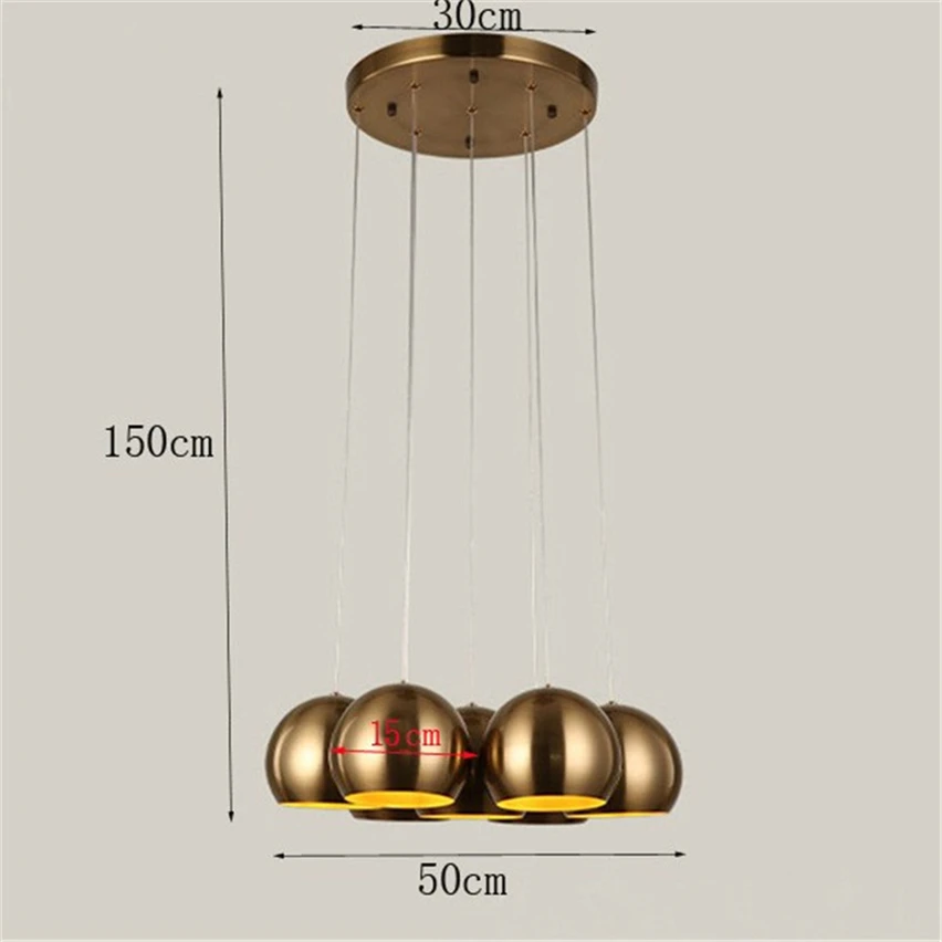 JW современный подвесной светильник, светодиодный подвесной светильник, кухонная бронзовая лампа с гальваническим шаром, подвесное Скандинавское рождественское освещение