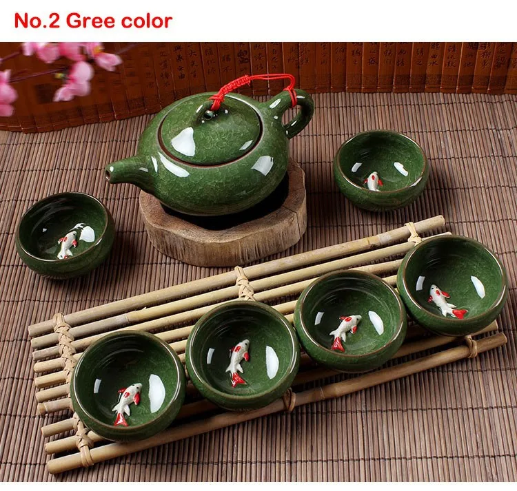 Чайный набор кунг-фу(семь штук), керамические чайные сервизы, чайные чашки, чайный сервиз для путешествий, посуда для напитков, кофейные и чайные сервизы, Binglie Китай оптом