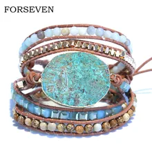 

Natural Stones Bracelets Women Leather Bracelet Charm Beads Wrap Bracelets For Women Handmade Boho Jewelry Dropship