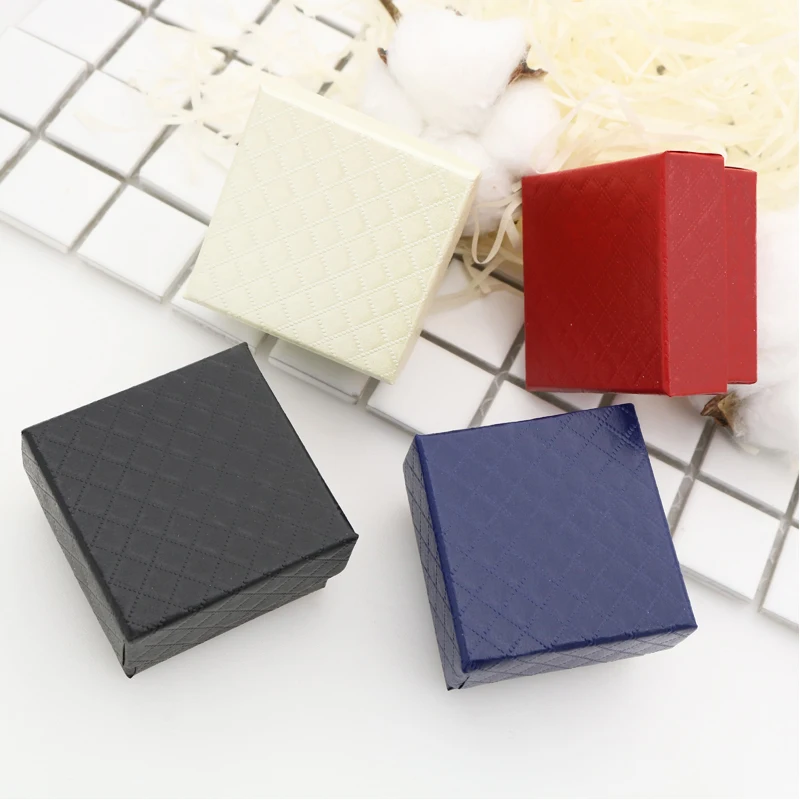 Винтажный дизайн 5x5 см алмазный узор кольцо коробка подарок Cajas Para Joyas черный