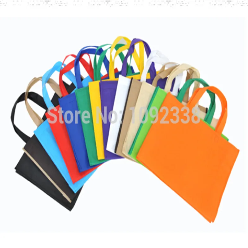 2017 wholesale 500pcs/lot eco friendly reusable bags non woven shopping bags promotional bags ...