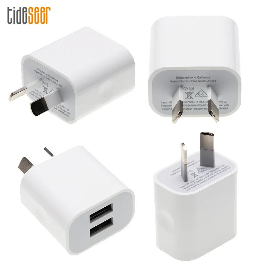Белый AU Plug 2 порта USB зарядное устройство 5 В 2A настенный Адаптер дорожный Электрический переходник для зарядки мобильного телефона планшета портативный 500 шт