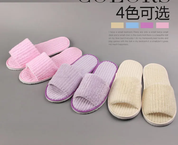 10 pairs Disposable Slippers Hotel Beauty Salon Room open toe Slippers Washable terry cloth Couple big size Slippers