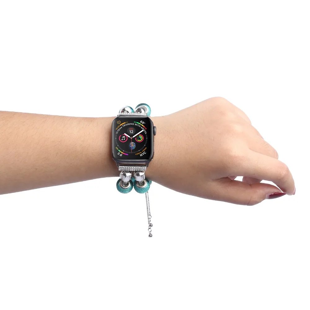 Ручной работы бренд jewery украсить ремешок для apple watch, версия 1, 2 3 4 драгоценный камень агат наручный ремешок для iwatch 38 мм 42 мм 40 мм 44 мм