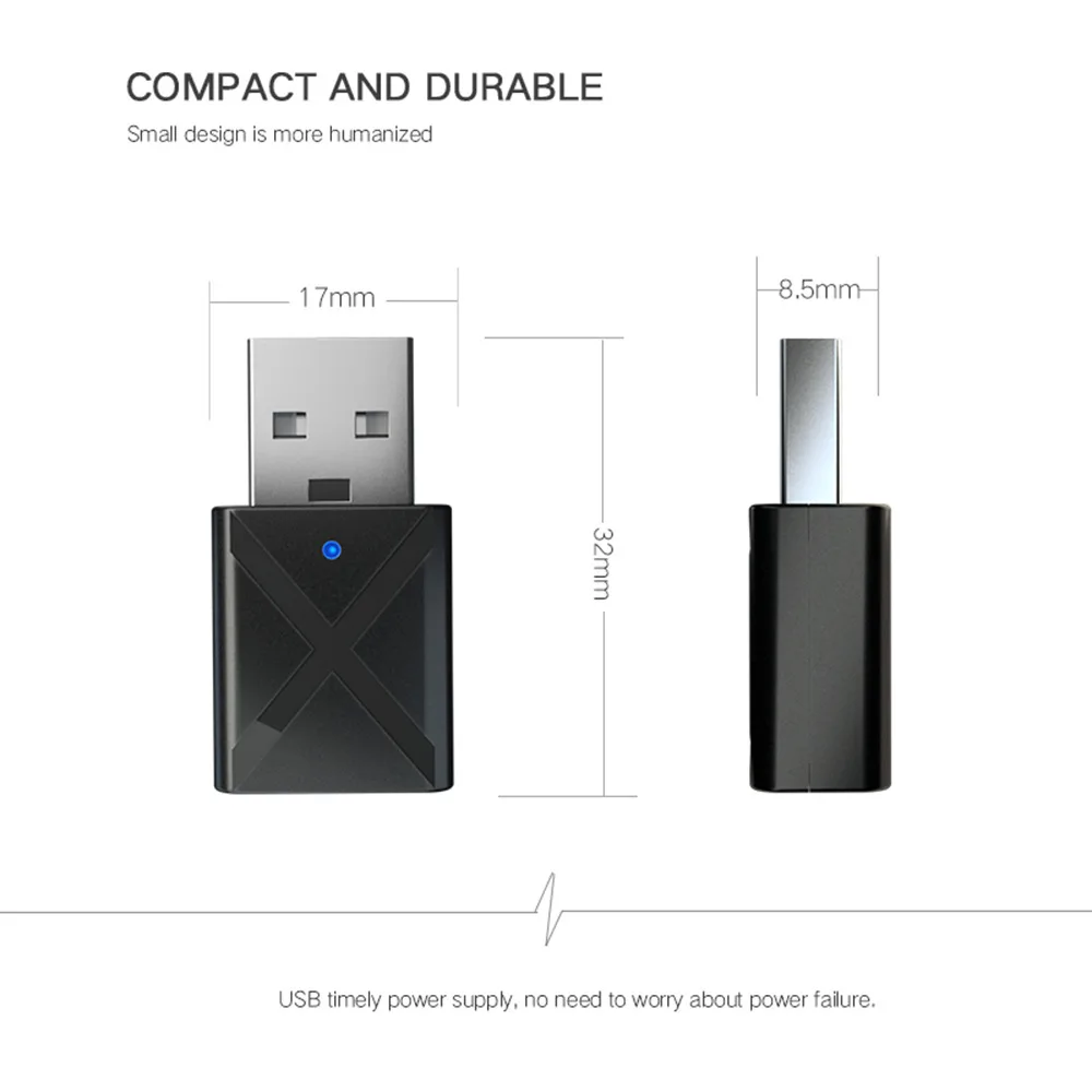 Беспроводной Bluetooth 5,0 аудио приемник передатчик Mini USB 3,5 мм 2-в-1 bluetooth-адаптер для ТВ компьютера автомобиля AUX самая последняя модель