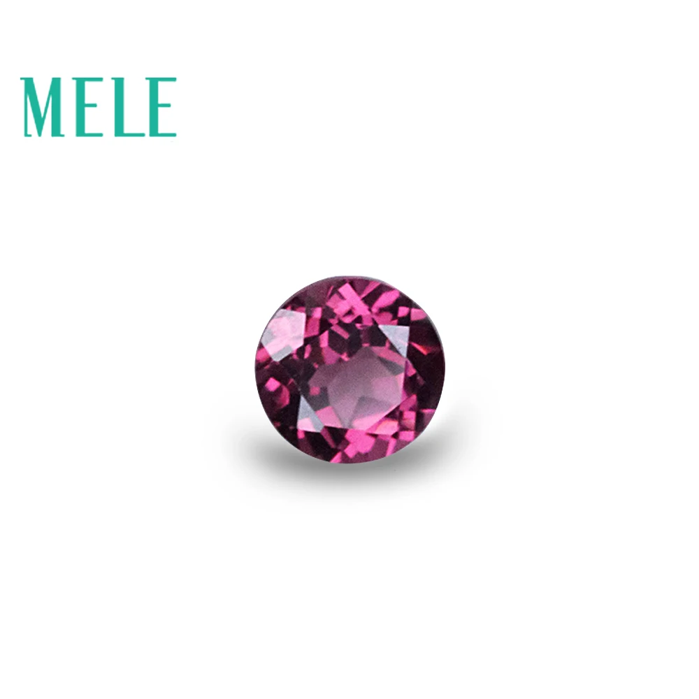 

MELE Natural Red Alcoa garnet for jewelry making,5X5mm 0.7ct round cut loose gemstone with high quality,mian stone for diy ring
