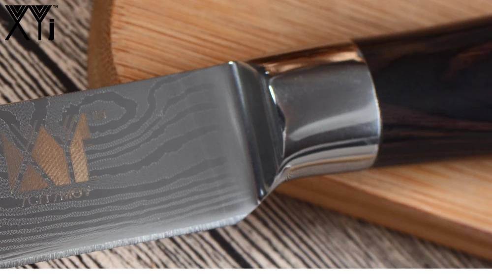 XYj Дамасские вены кухонные ножи из нержавеющей стали один 5 дюймов утилита стейк кухонные инструменты-ножи идеально сбалансированные ножи