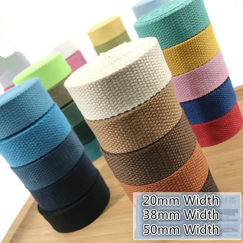 20MM Width Thick Plain Color polyester cotton canvas bing Ribbon bag