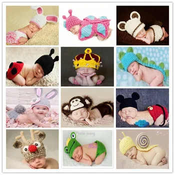 

0 to 12 months hit manufacturers selling more children cap by hand Cartoon animal model photography props sweater many styles