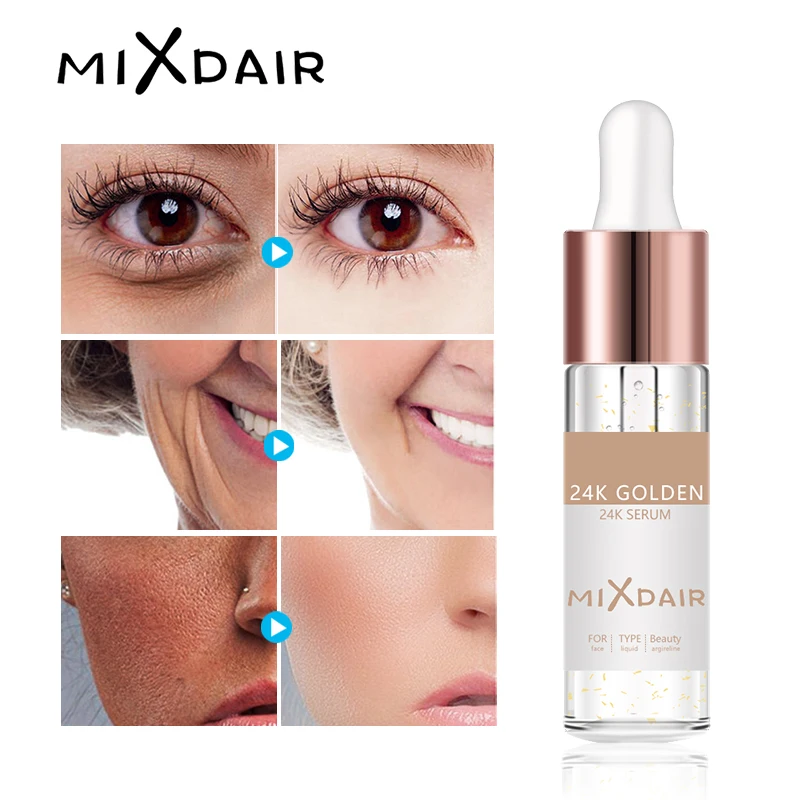 

MIXDAIR 24k Gold Essence Elixir Skin Make Up Oil For Face Essential Oil Before Primer Foundation Moisturizing Face Oil