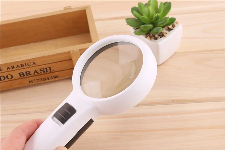 10X 110mm Diameter Handheld Magnifying Glass with LED Light Portable Magnifying Glass White Magnifier-7