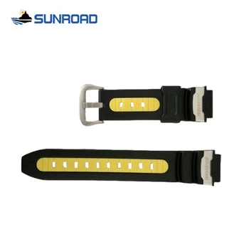 

Original 22mm Yellow Silicone Rubber Watch Strap Waterproof Sports Watch Band For Wristwatch Sunroad FR718 FR828