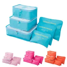 Высокое качество ткань Оксфорд 6 шт./компл. дорожная сумка Сетчатая Сумка органайзер сумка Упаковка Сумка Мягкий органайзер для костюмов 8 цветов