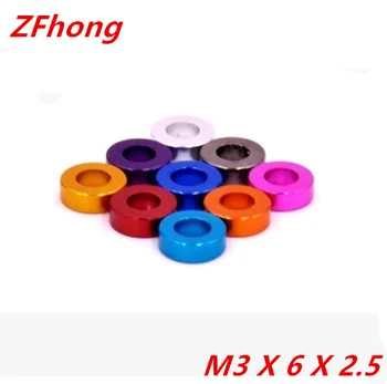 

100pcs M3*6*2.5 colourful aluminum flat washer gasket thickness 2.5mm