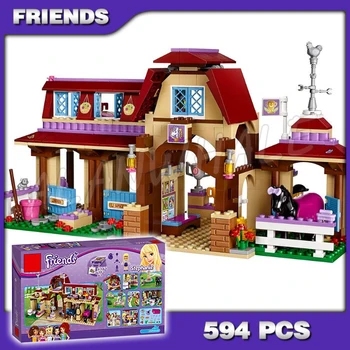 

594pcs Friends Girls Heartlake Riding Club Stables Equestrian 10562 Building Kit Model Blocks Children Toys Compatible with Lago