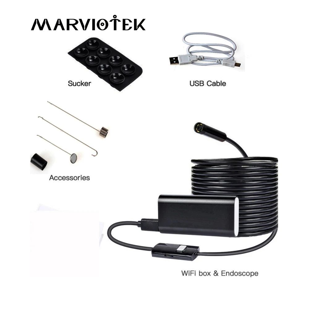 

MARVIOTEK Wifi Endoscope Camera Android 720P Iphone Borescope Camera Endoscopio iOS Endoscope For Iphone 8mm Waterproof