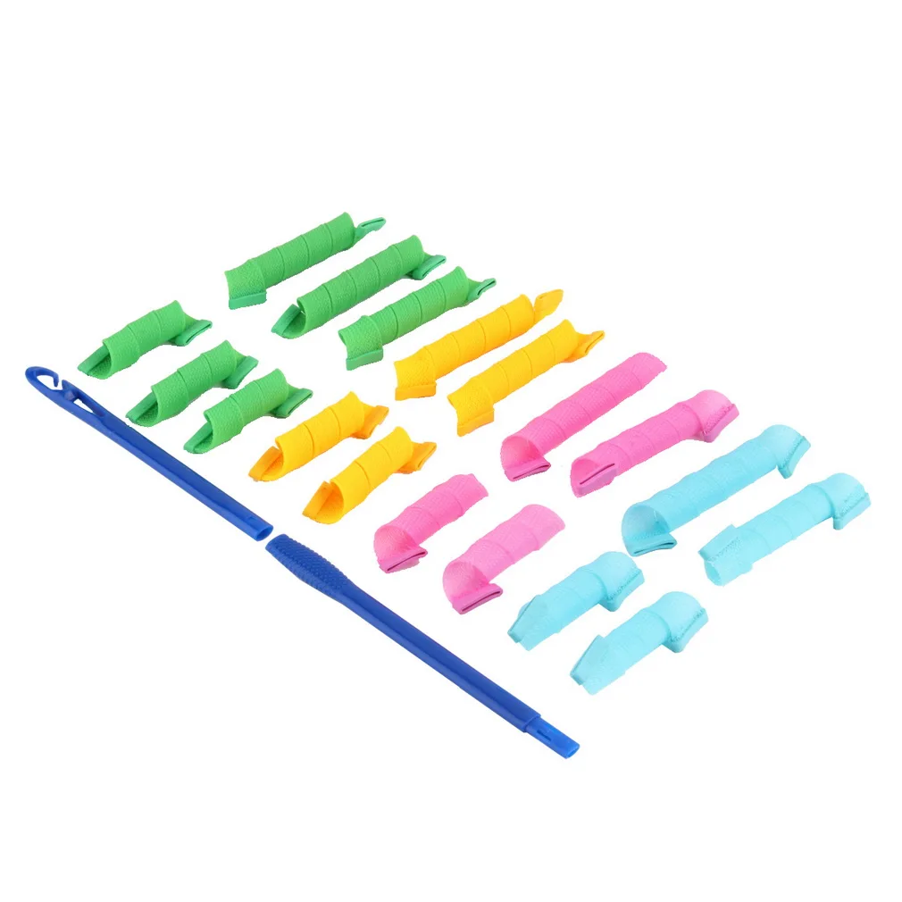 

18 pcs DIY Recyclable DIY No Chemical Damage Magic Circle Hair Styling Roller Curler Tool For Spiral Curls