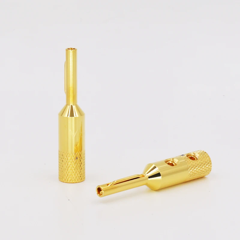 

4PCS Viborg VB401G Audio High quality Pure Copper Gold Plated Banana Plug Speaker Cable Plug