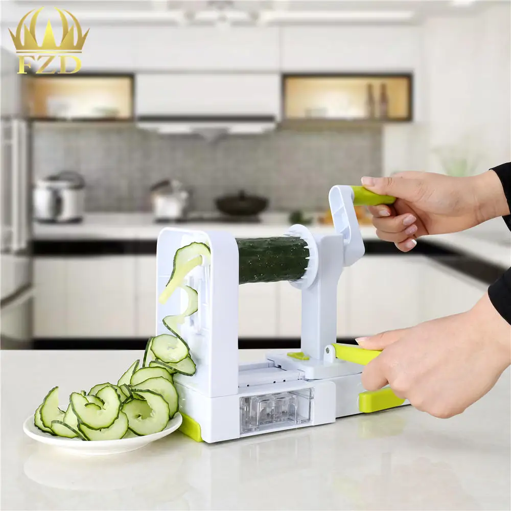 FANGZHIDI Spiralizer Vegetable Slicer Folding 5 Blade and Detachable