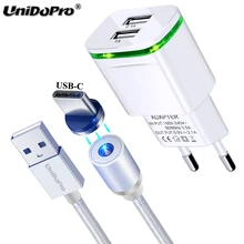 2.1A/5 V ЕС ЕВРО зарядное устройство переменного тока+ 3FT Магнитный кабель типа C для Asus ZenFone 4 ZE554KL/4 Pro ZS551KL, 3 Zoom ZE553KL(Zoom S