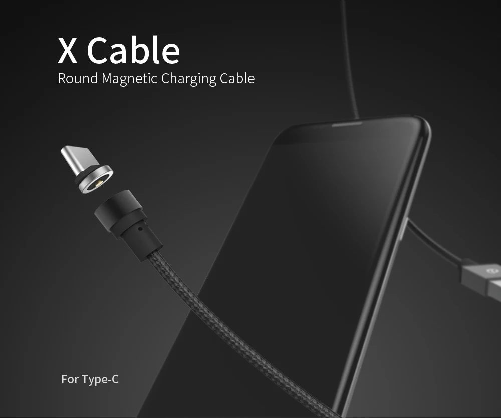 WSKEN Тип C USB Круглый Магнитный зарядный кабель для iPhone 6 7Plus samsung Xiaomi Micro и type-C USB C порты смартфонов устройства