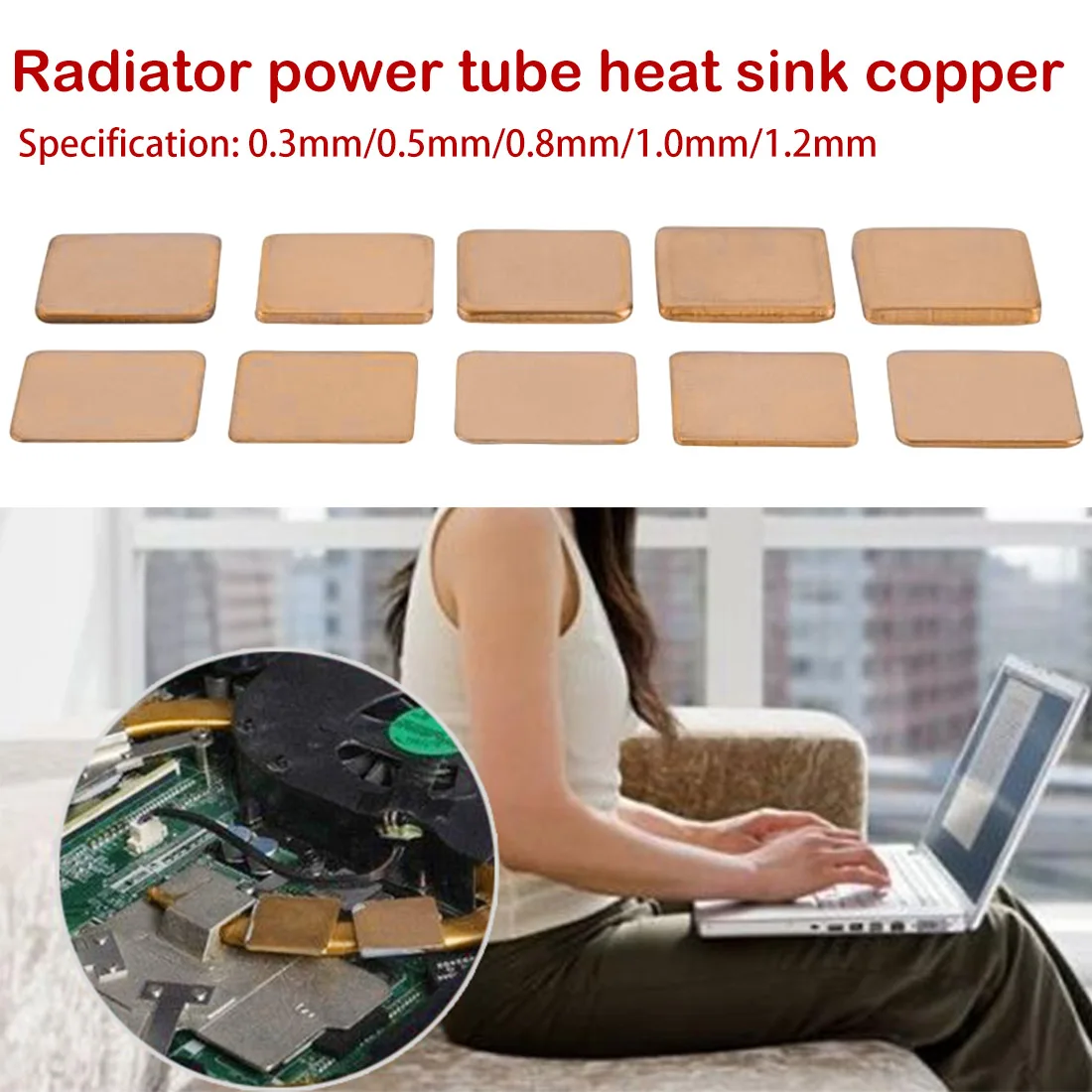 10pcs Thermal Pad Barrier Pure Copper Heatsink Shim Thermal Pads for