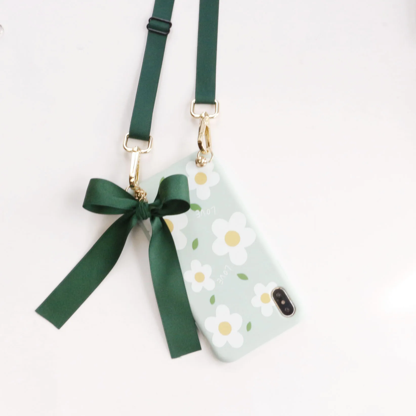 

iphonex fitted print silicon phone case iphone7 8 plus XR XS max 6 6s case water proof link chain long strap bowknot for woman