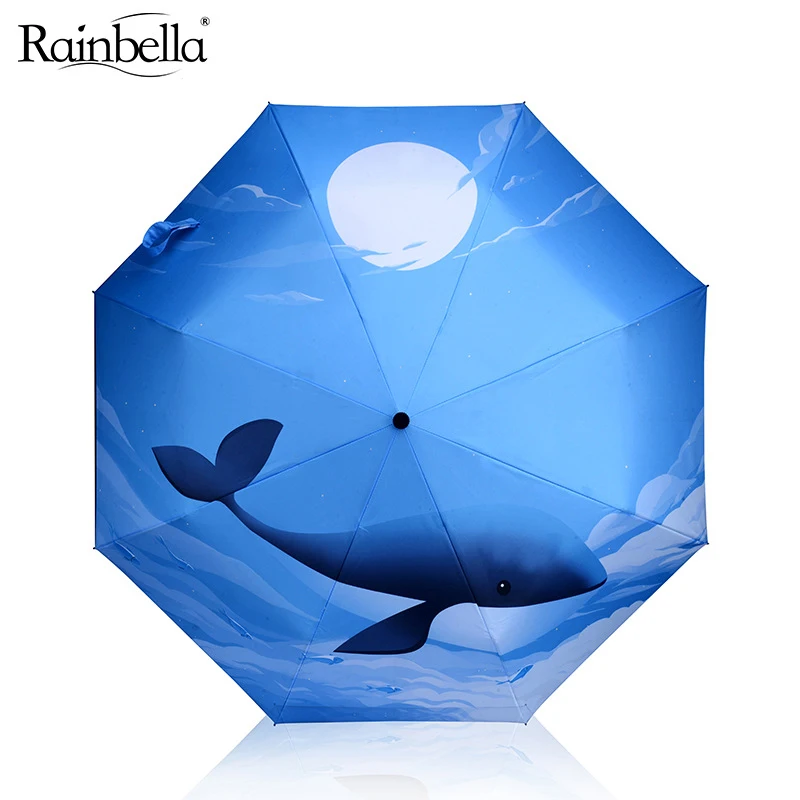 Женский складной зонт RAINBELLA Ультрафиолетовый Ветрозащитный Зонт с 8 ребрами для