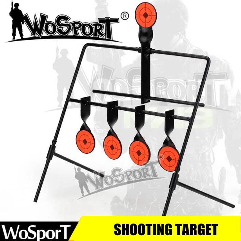 WOSPORT 5-Plate Reset Стрельба Цель Тактический Металлический Стальной Рогатка BB пистолет страйкбол Пейнтбол Стрельба из лука охота