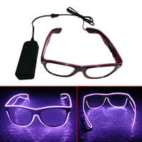 EL Wire модный неоновый светодиодный фонарь DJ яркие очки светящиеся рейв костюм вечерние очки-жалюзи флуоресцентные танцевальные представления бар - Испускаемый цвет: Фиолетовый