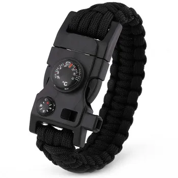 

1 Pcs 15 In 1 Paracord Survival Bracelet Multifunction Military Emergency Camping Rescue EDC Bracelets Escape Wrist Strap