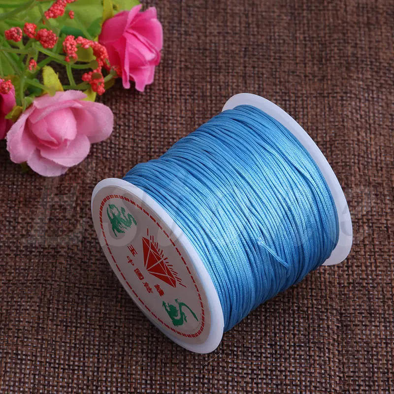 0,8 мм нейлоновый шнур китайский узел макраме, браслет плетеный шнур 45 м 17 цветов на выбор - Цвет: Light Blue