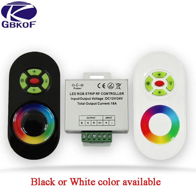DC 12V 24V 18A RGB контроллер для 3528 5050 светодиодный светильник Беспроводной RF Сенсорная
