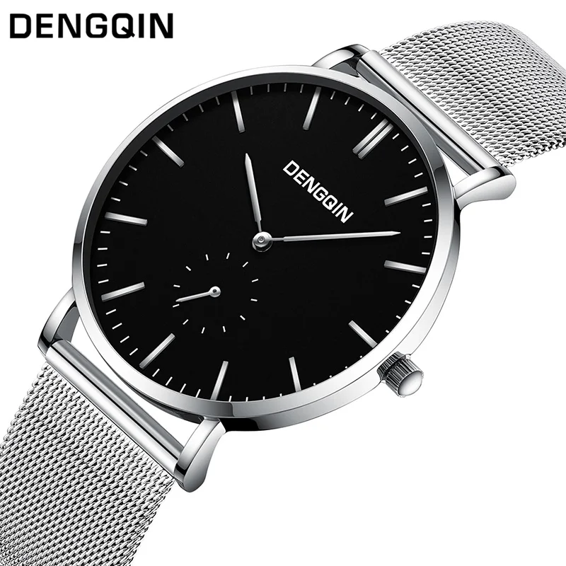 Relogio masculino Мужские часы от DENGQIN Топ бренд класса люкс из нержавеющей стали мужские