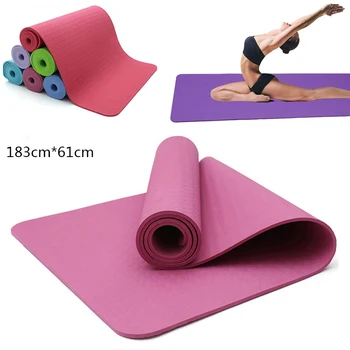 

4/6MM TPE Non-slip Elastic Yoga Mat For Beginner Environmental Fitness Pilates Mat 8 Colors Carpet Gym Exercise Mats