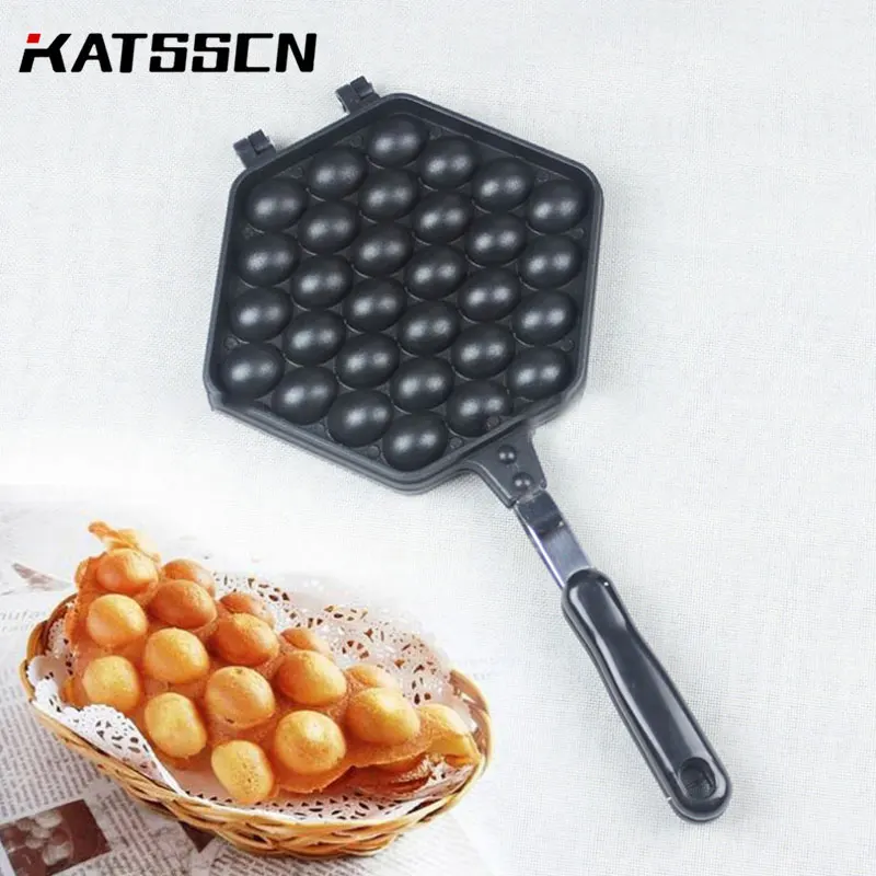 

QQ Egg Bubble Cake Baking Pan Mold Eggettes Iron Aluminum Hongkong Waffle Maker Mould Non-stick Coating DIY Muffins Plate