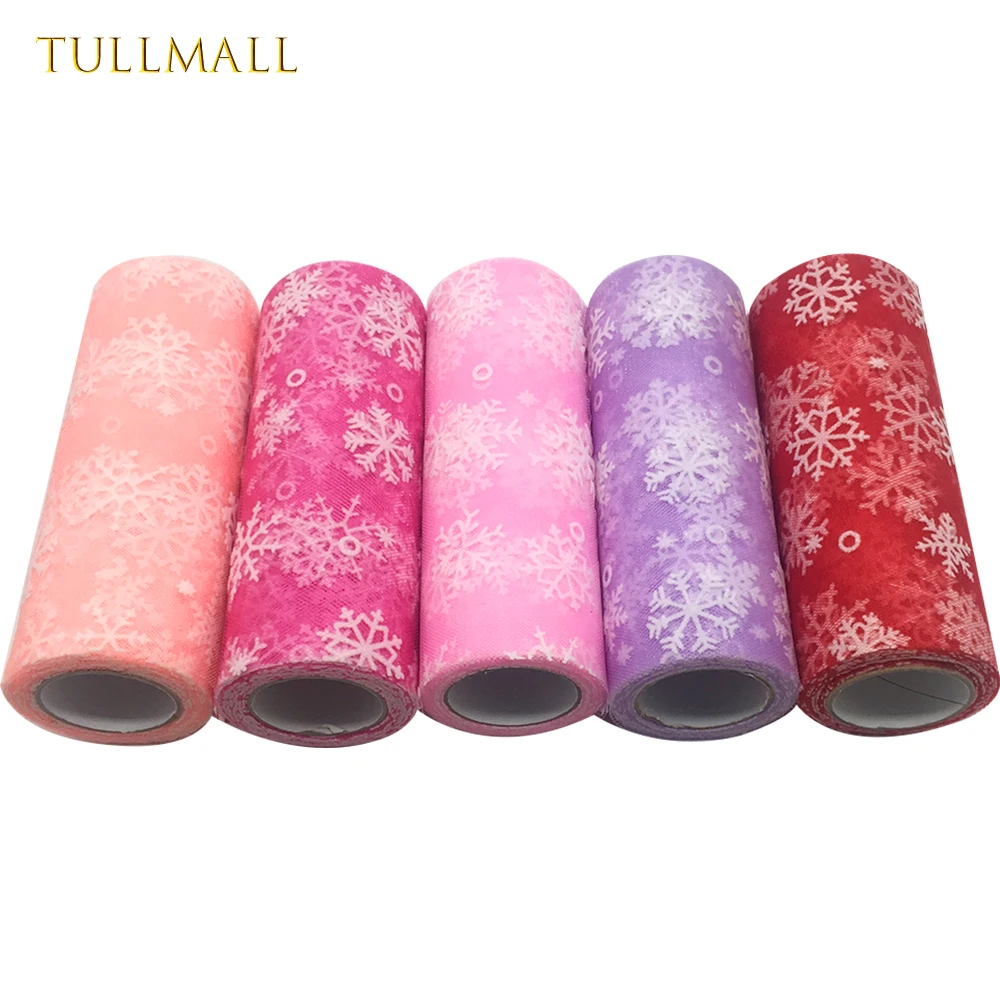 TULLMALL Снежинка тюль рулон 15 см 10 ярдов Baby Shower Fabrick Spool свадебное украшение для